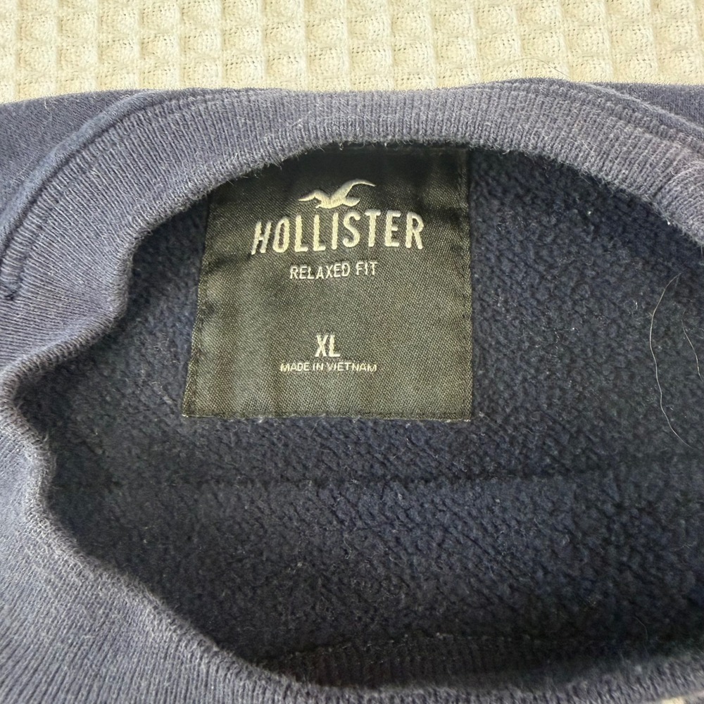 Hollister Amalfi Italia Sailboat Embroidered Sweatshirt Navy Blue XL Relaxed Fit - Picture 6 of 7